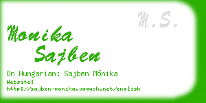 monika sajben business card